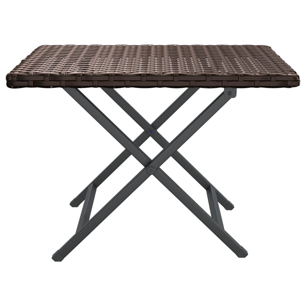 vidaXL Table pliable marron 45x35x32 cm résine tressée - Image 3