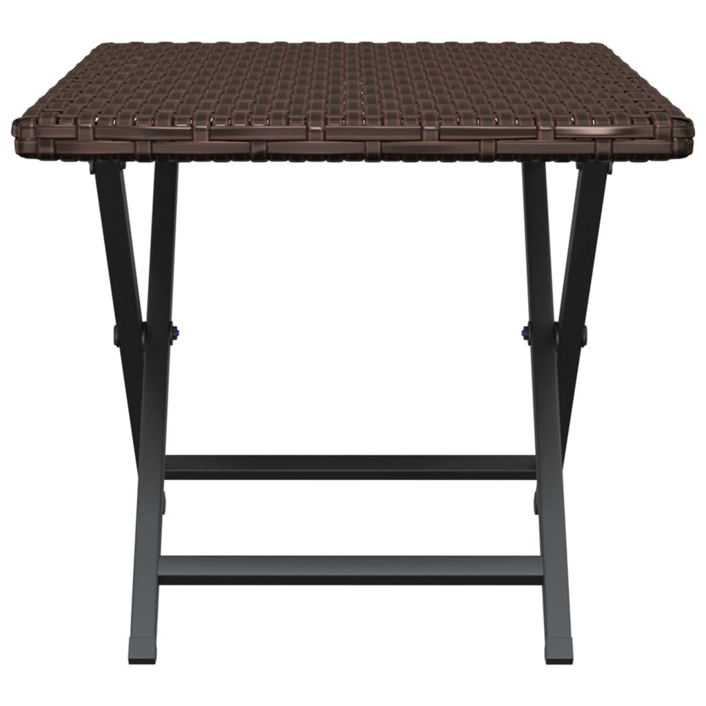vidaXL Table pliable marron 45x35x32 cm résine tressée - Image 4