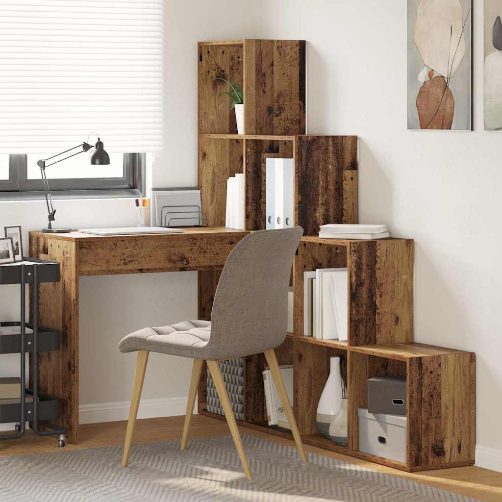 vidaXL Bureau d'angle Bois Ancien 101,5 x 149,5 x 149,5 cm