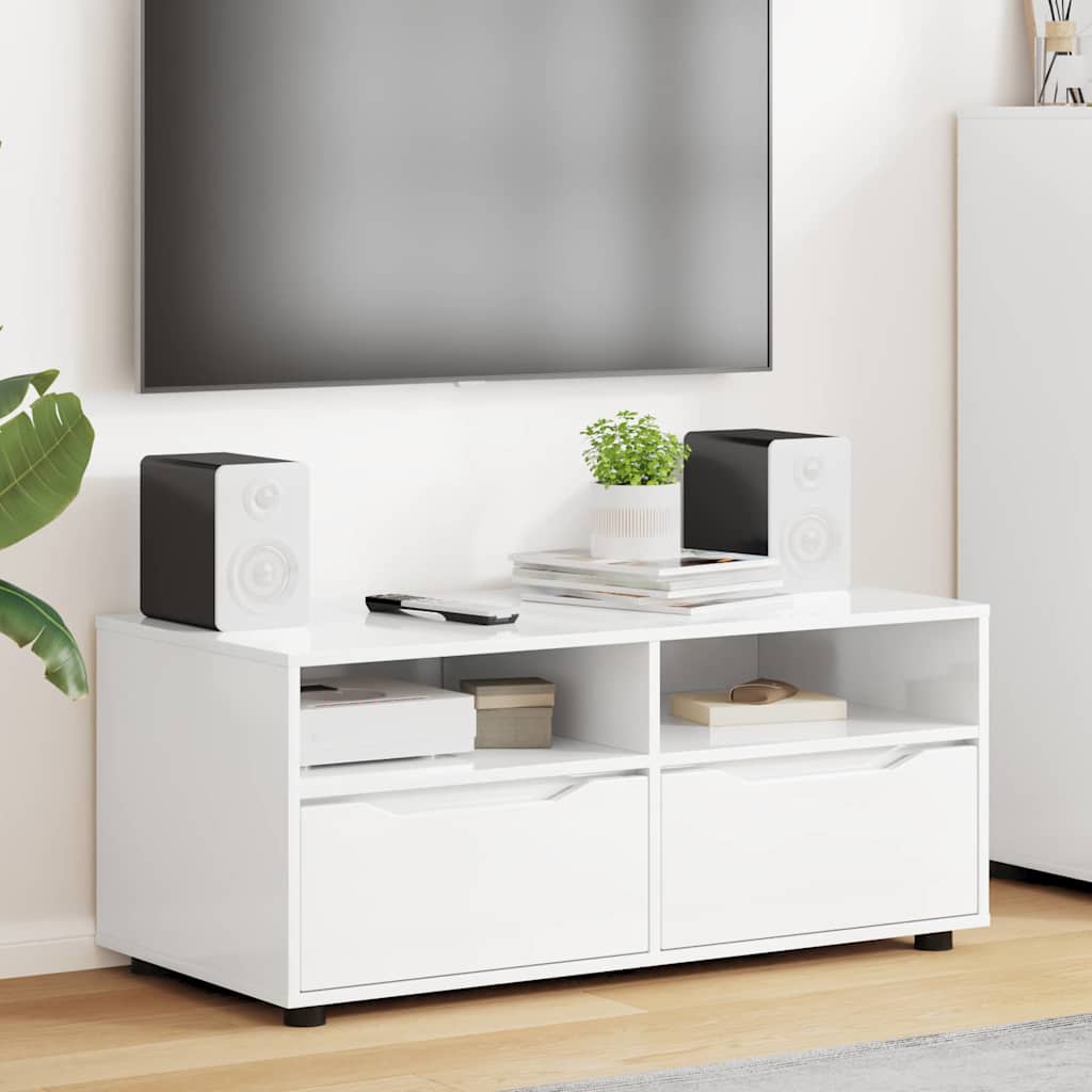 vidaXL Gabinete de TV brillante 100 x 48 x 43 cm Madera contrachapada