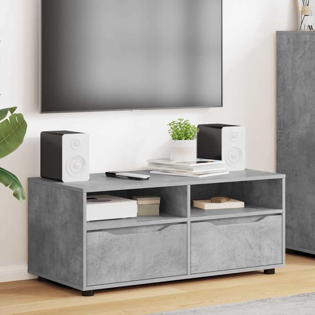 vidaXL Gabinete de TV con cajón Gris Concreto 100 x 48 x 43 cm