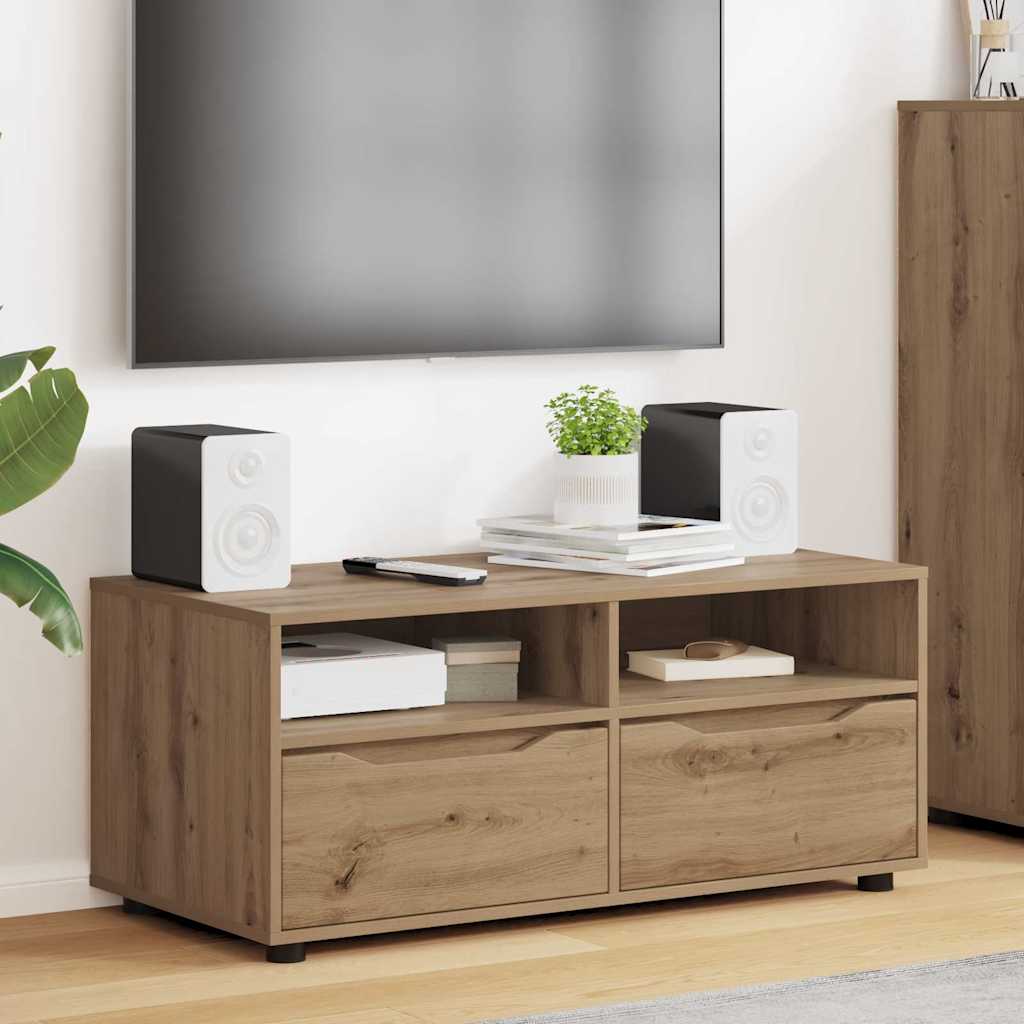 vidaXL Gabinete de TV con cajón Roble artesanal 100 x 48 x 43 cm