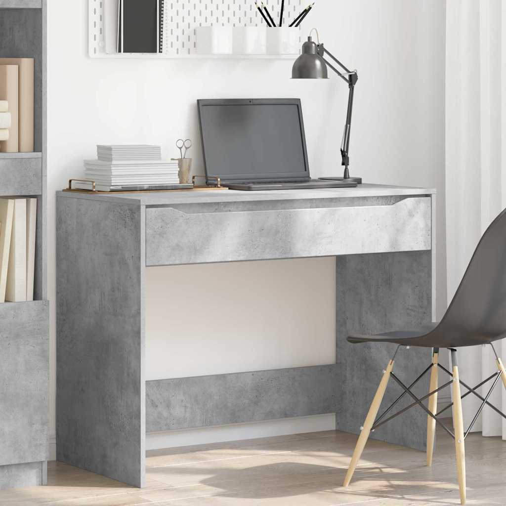 vidaXL Escritorio Gris Concreto 100 x 50 x 78 cm Madera contrachapada - Image 4
