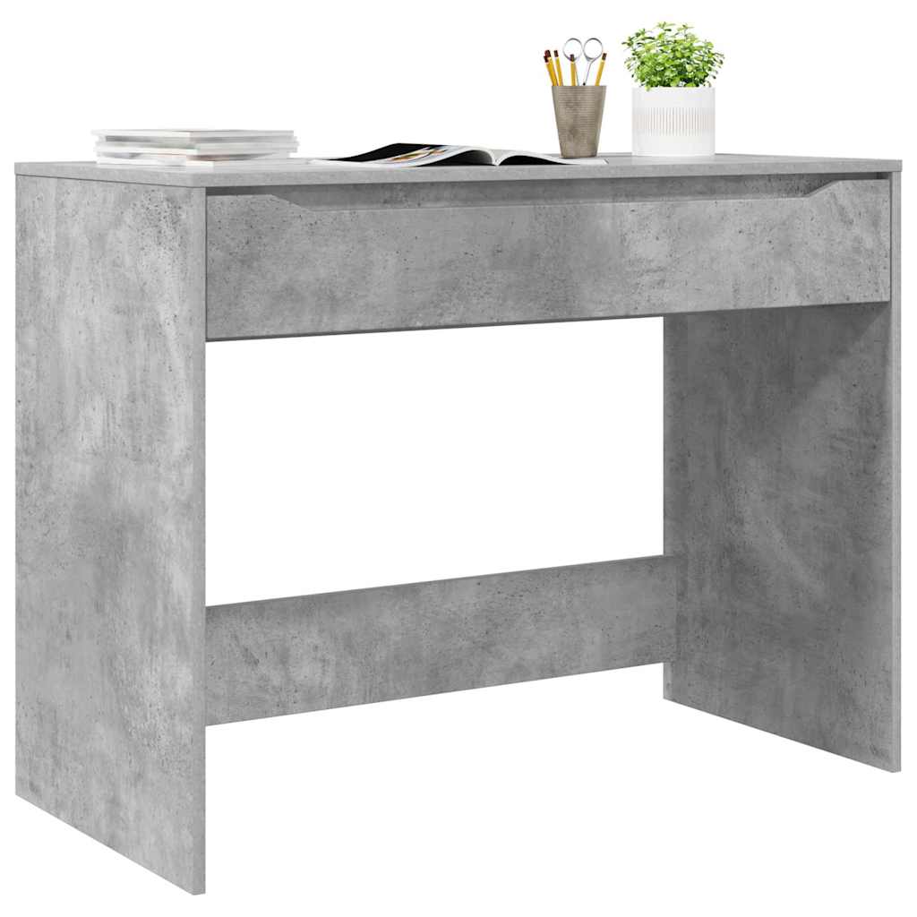 vidaXL Escritorio Gris Concreto 100 x 50 x 78 cm Madera contrachapada - Image 3