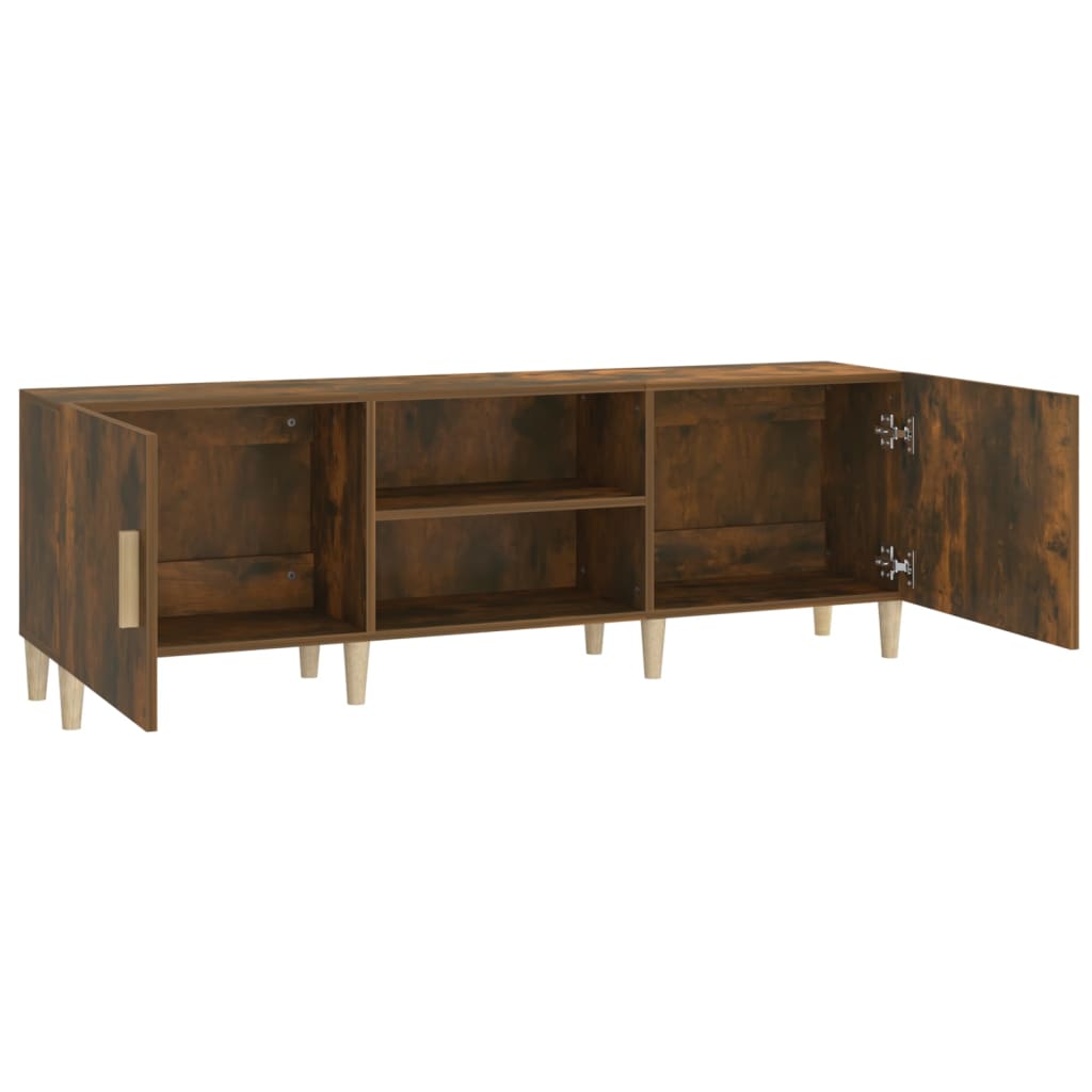 vidaXL Mueble de TV madera contrachapada roble ahumado 150x30x30 cm - Image 5