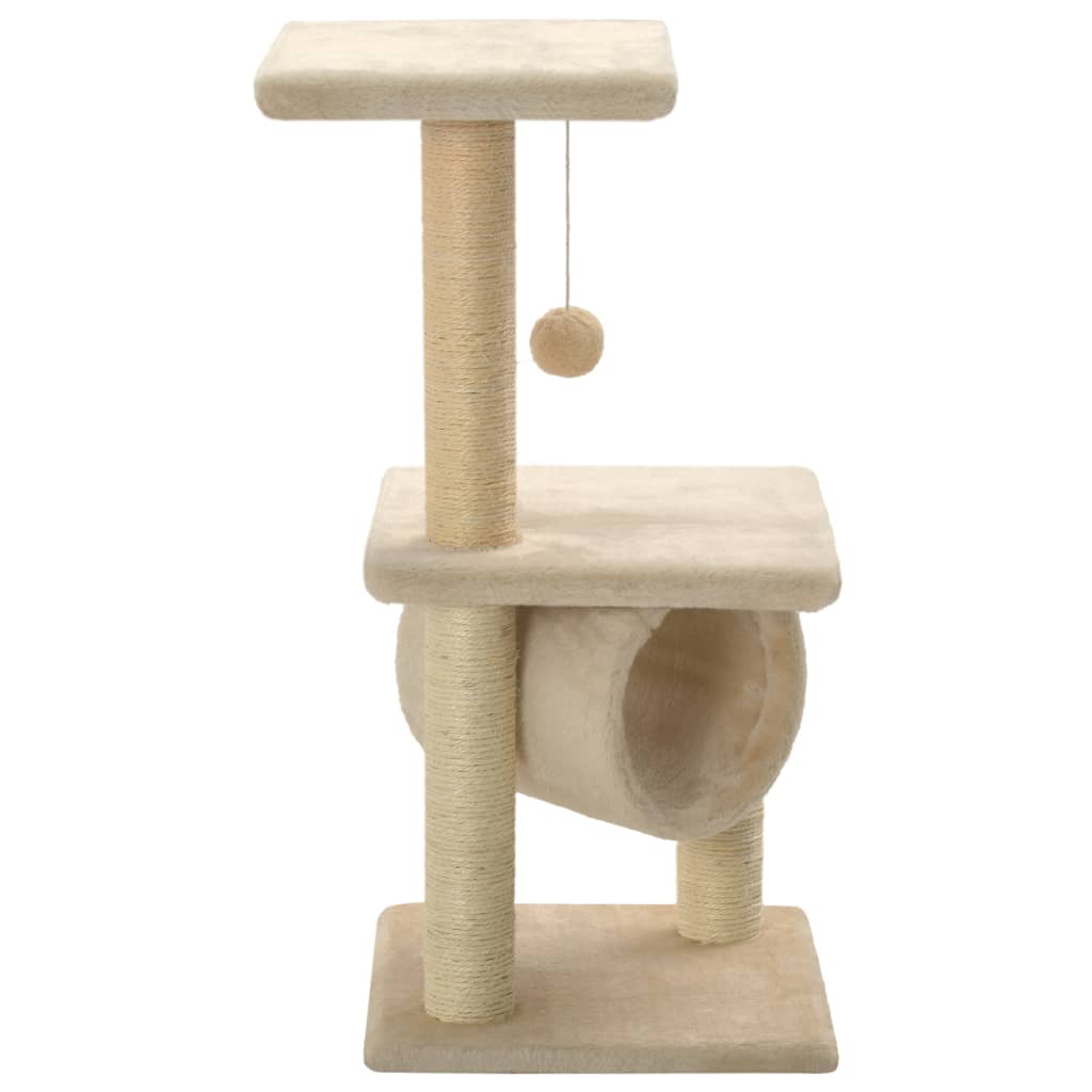 vidaXL Rascador para gatos con poste rascador de sisal 65 cm beige - Image 3
