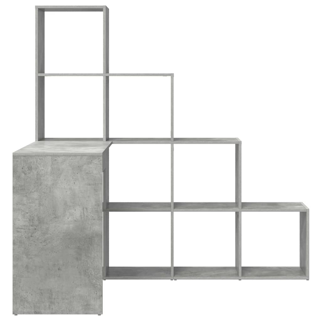 vidaXL Eck-Schreibtisch mit Regal Beton Grau 101,5 x 149,5 x 149,5 cm - Image 6