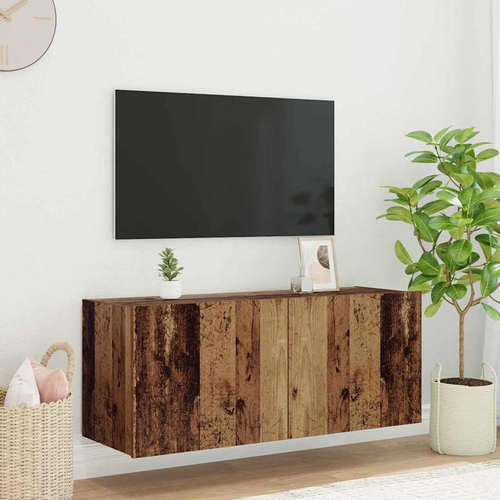 vidaXL Meuble TV mural Bois Ancien 100 x 35 x 41 cm Bois d'ingénierie