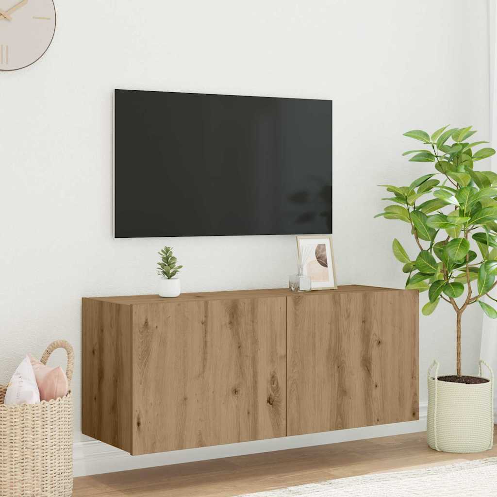 vidaXL Meuble TV mural Montage mural Chêne artisanal 100 x 35 x 41 cm