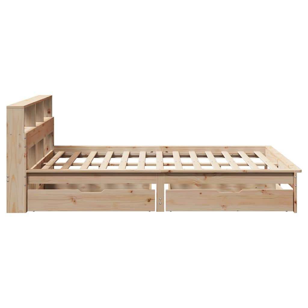 vidaXL Lit bibliothèque sans matelas 135x190 cm bois de pin massif - Image 5