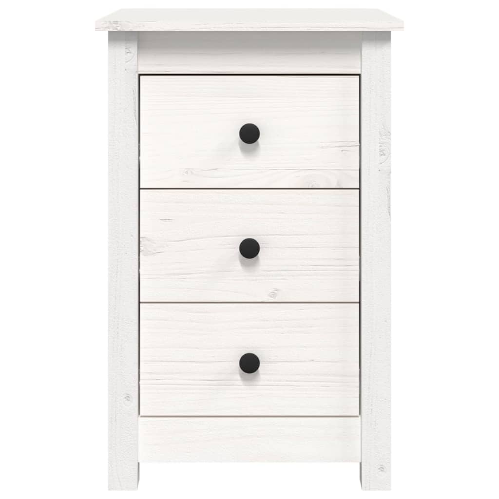 vidaXL Tables de chevet 2 pcs Blanc 40x35x61,5 cm Bois de pin massif - Image 4