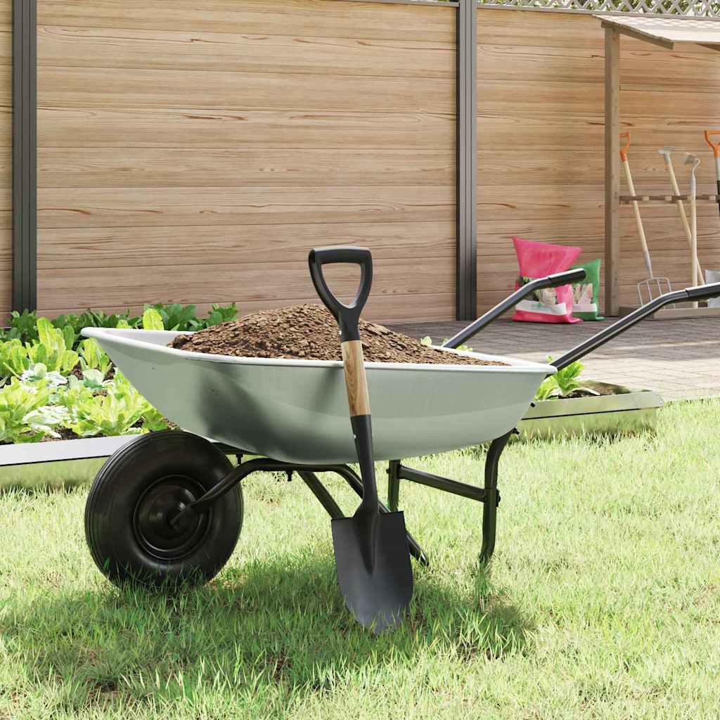 vidaXL Pelle Noir 68,5 cm Acier Émaillé et Bois Massif - Image 3