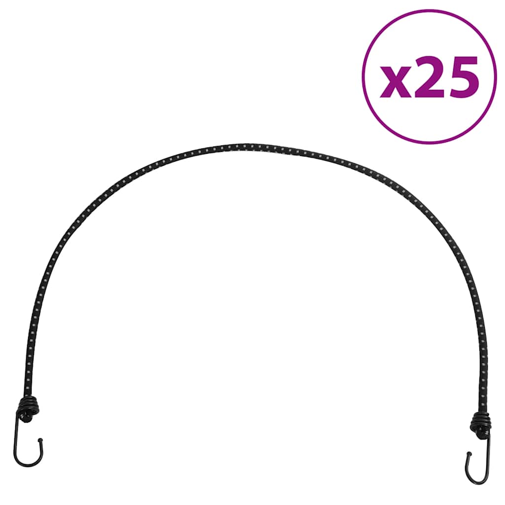 vidaXL Cordes élastiques avec bandes réfléchissantes et crochets 25pcs