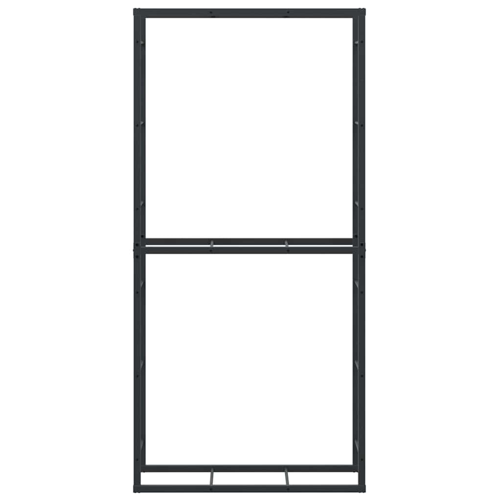 vidaXL Brennholzregal Schwarz 100x30x209 cm Stahl - Image 5