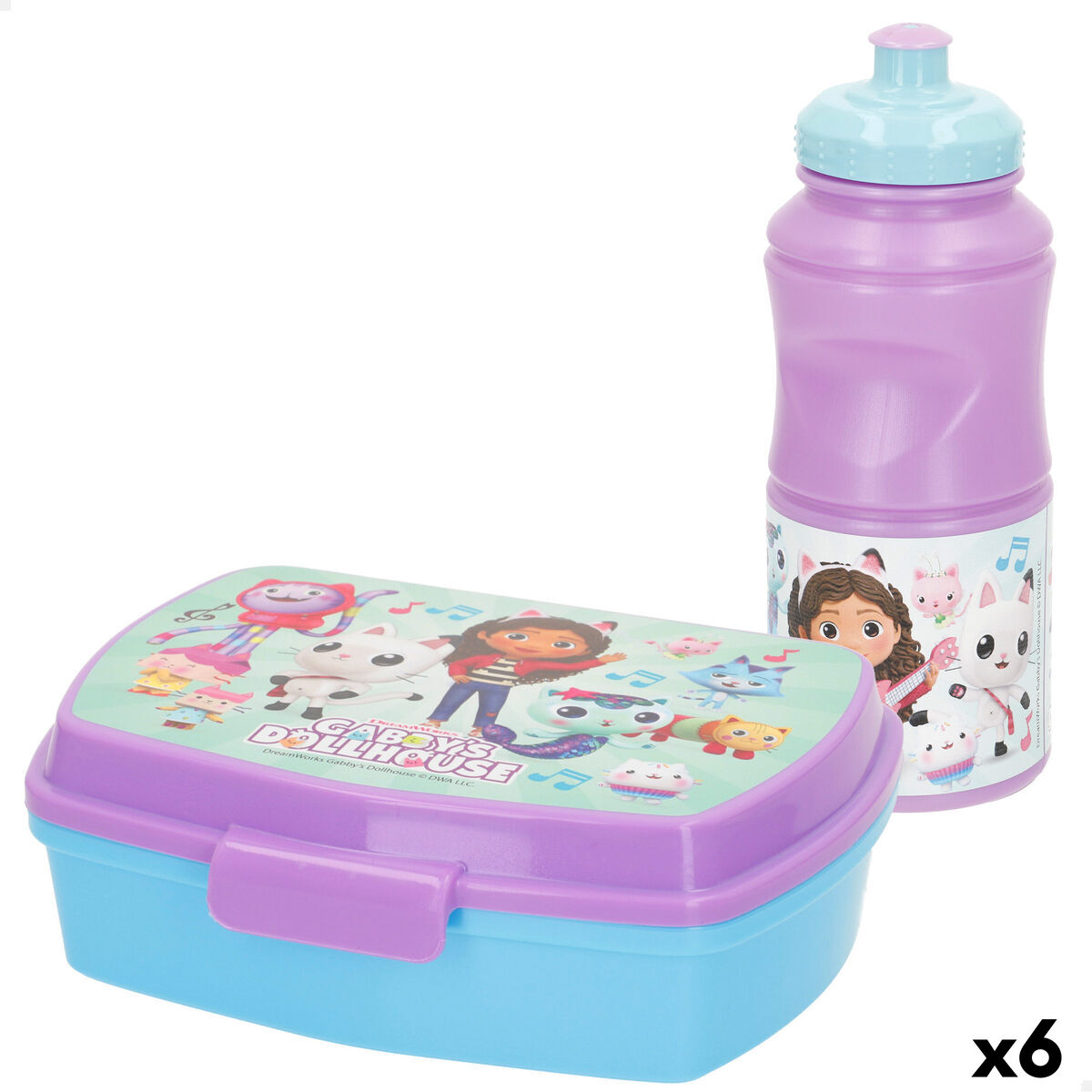 Portamerenda con Accessori Gabby's Dollhouse Plastica 380 ml 17 x 5,5 x 13,5 cm (6 Unità)