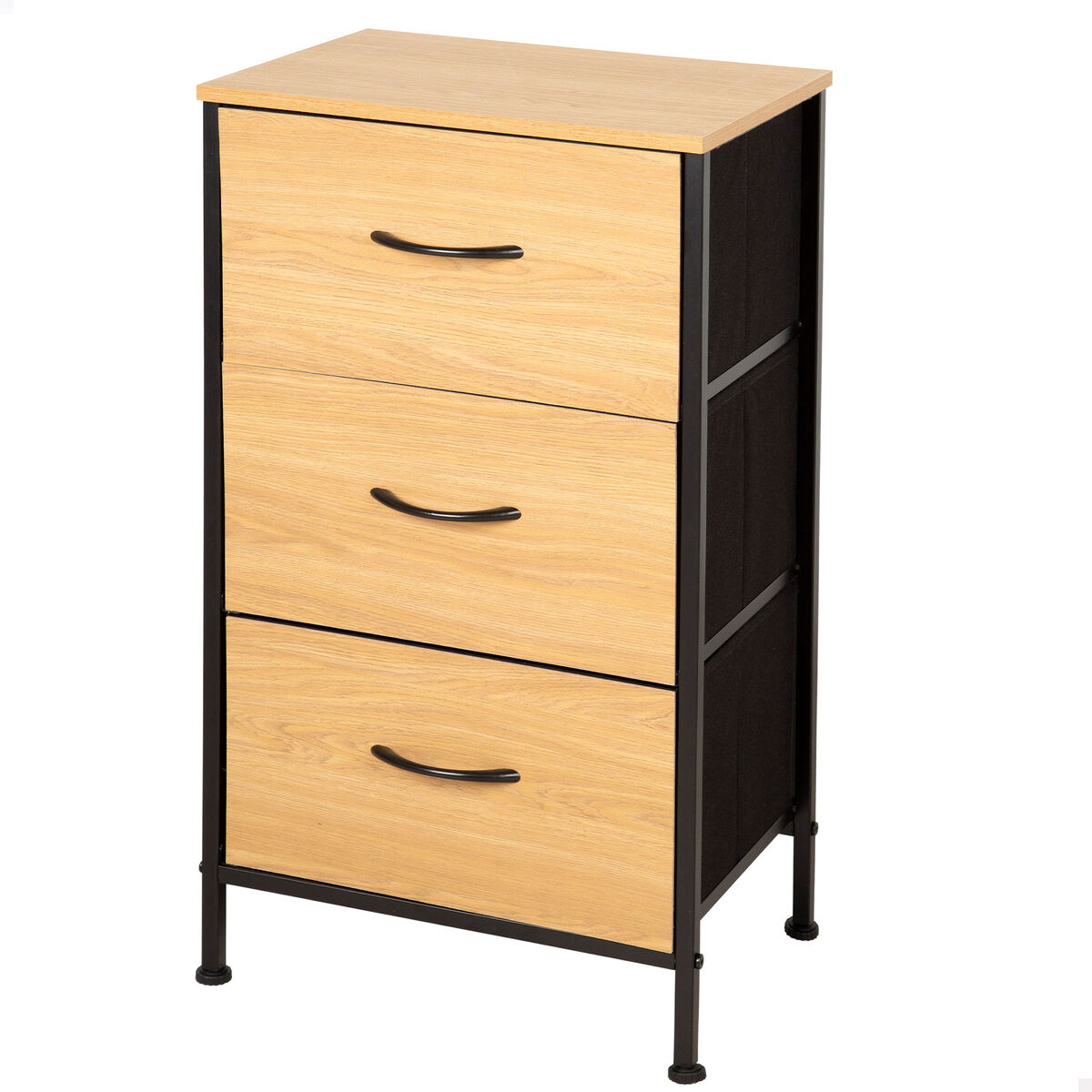 Cassettiera Max Home Nero Moderno 40 X 75 X 30 CM