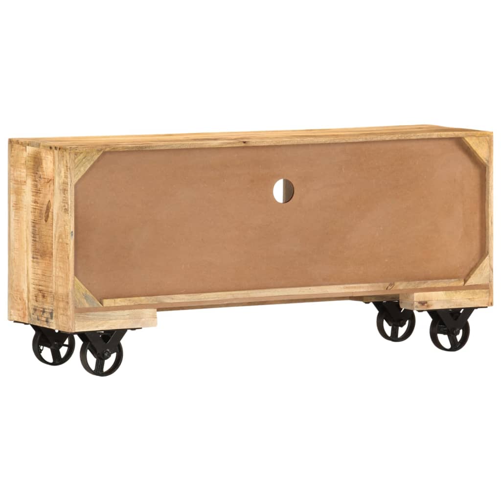 vidaXL Mueble de TV madera de mango rugosa 110x30x50 cm - Image 4
