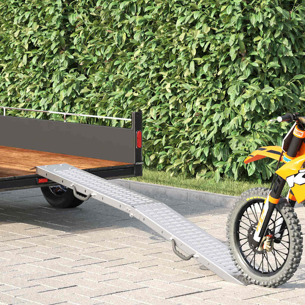 vidaXL Laderampe Silber 185 x 22,5 x 4,5 cm Verzinkter Stahl