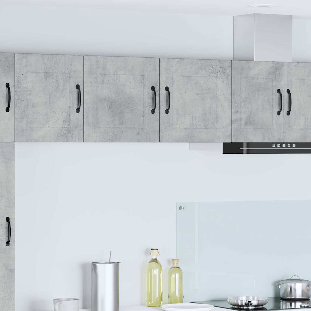 vidaXL Küchenwandschrank mit Regal 2 pcs Beton Grau 40 x 31 x 40 cm