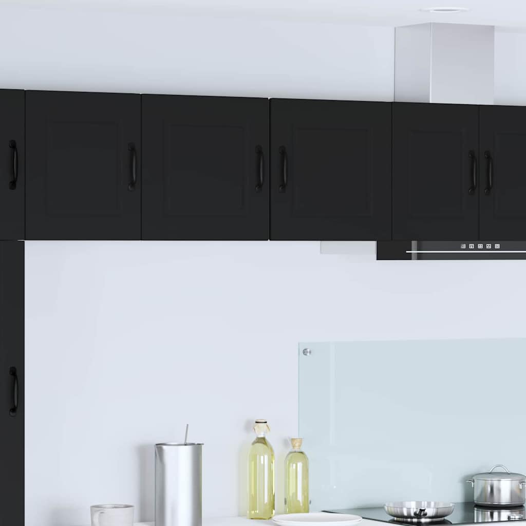 vidaXL Küchenwandschrank 2 pcs Schwarz 40 x 31 x 40 cm Holzwerkstoff