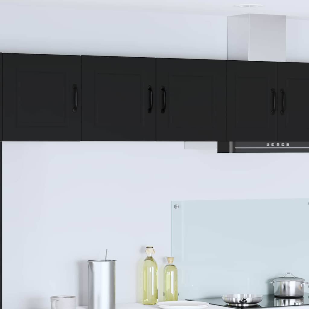 vidaXL Küchenwandschrank mit Tür Schwarz 80 x 31 x 40 cm Holzwerkstoff
