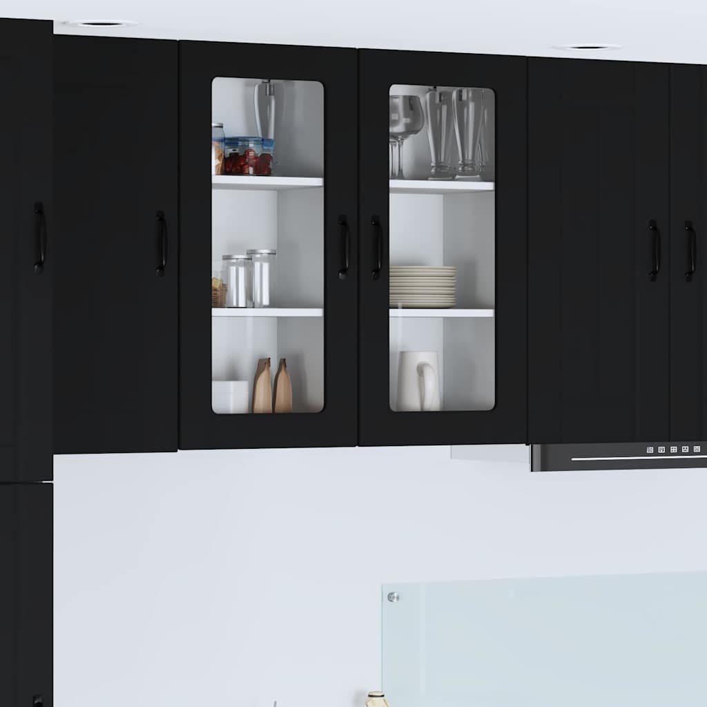 vidaXL Küchenschrank mit Regal Schwarz 40 x 31 x 80 cm Holzwerkstoff