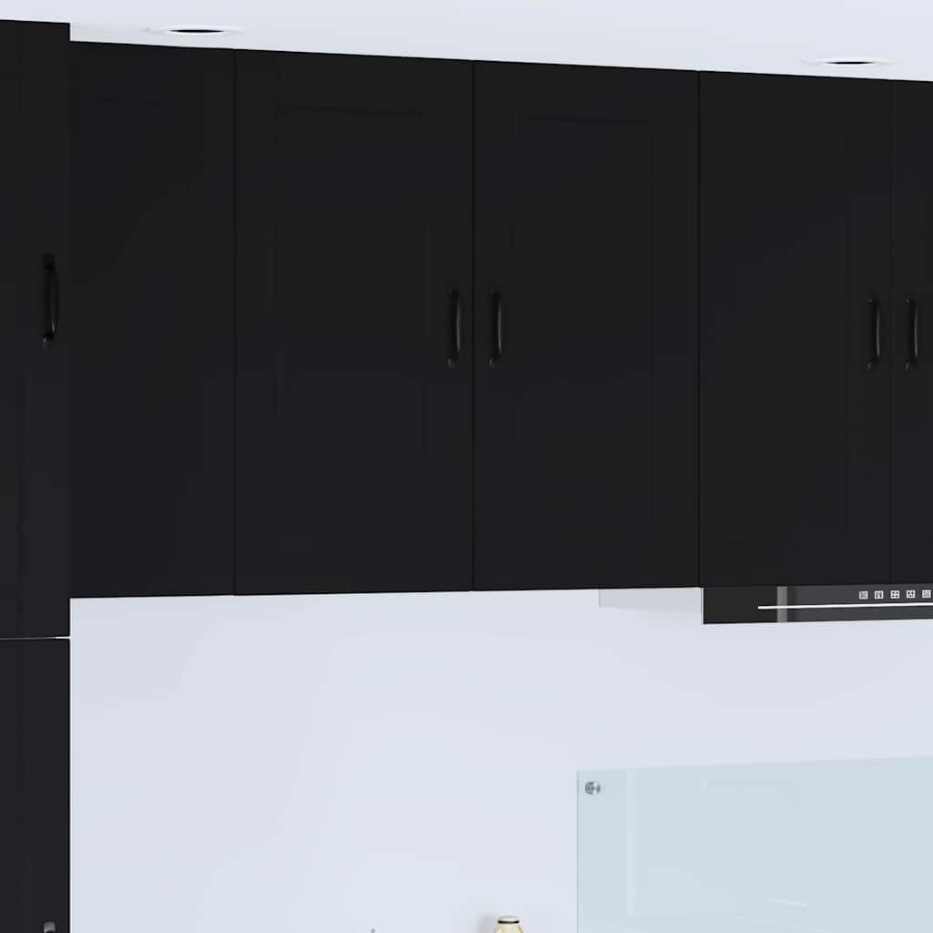 vidaXL Küchenwandschrank mit Tür Schwarz 80 x 31 x 80 cm Holzwerkstoff