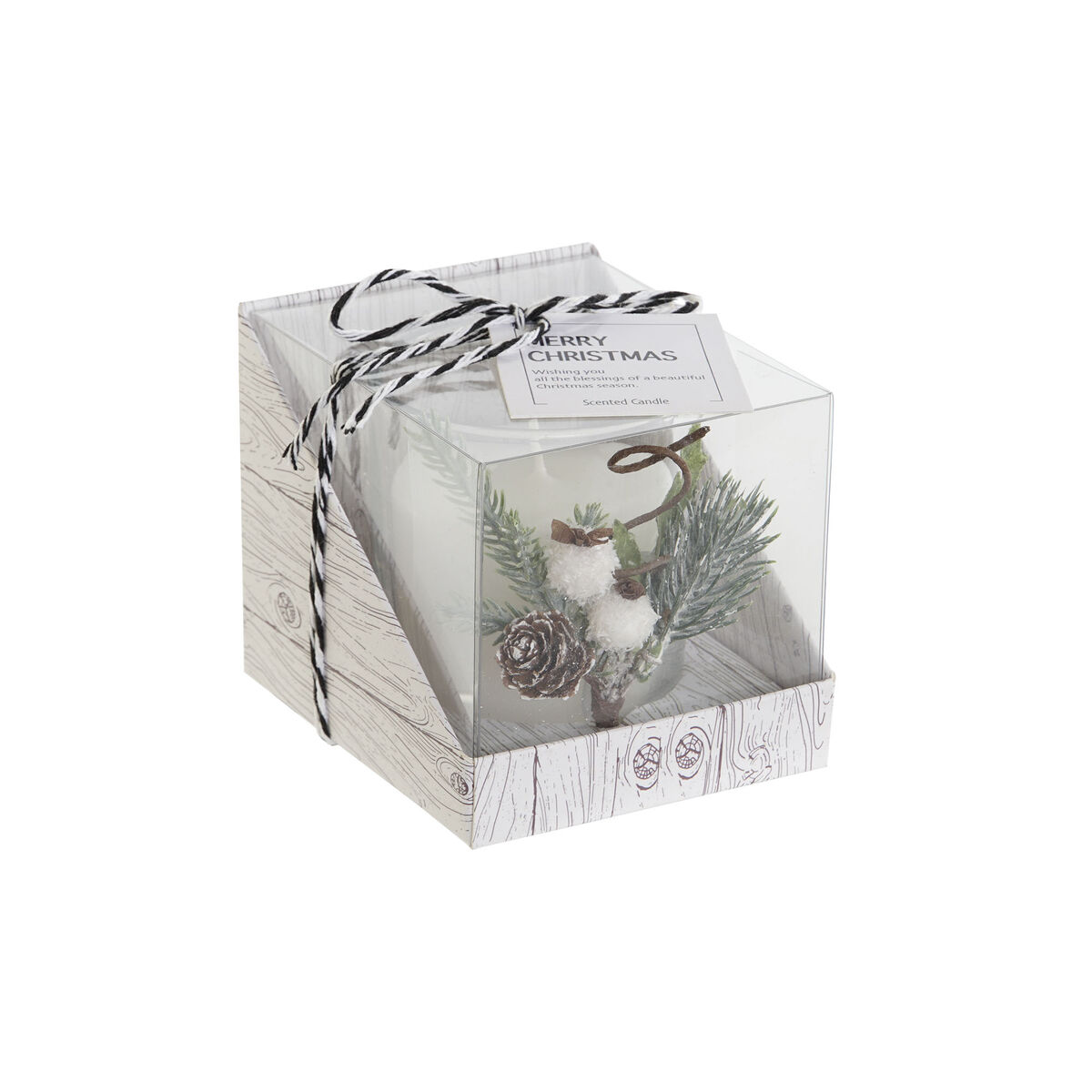 Candela DKD Home Decor Bianco Natale 10,5 x 8,5 x 8,5 cm - Image 3