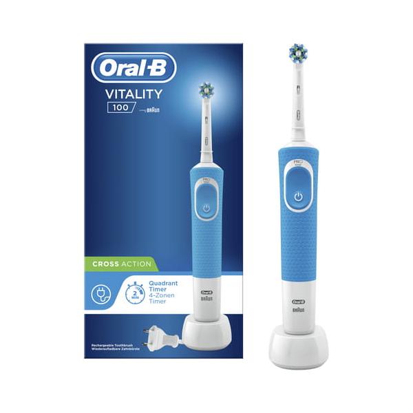 Spazzolino da Denti Elettrico + Ricambio Oral-B D100 VITALITY (1)