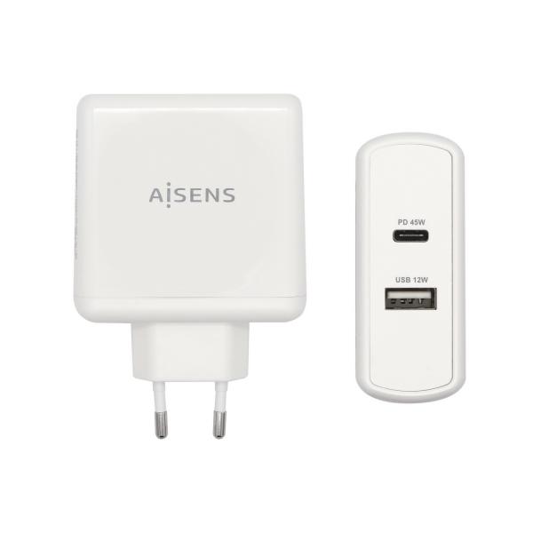 Caricabatterie USB da Parete Aisens PD 3.0 USB-C 57 W Bianco