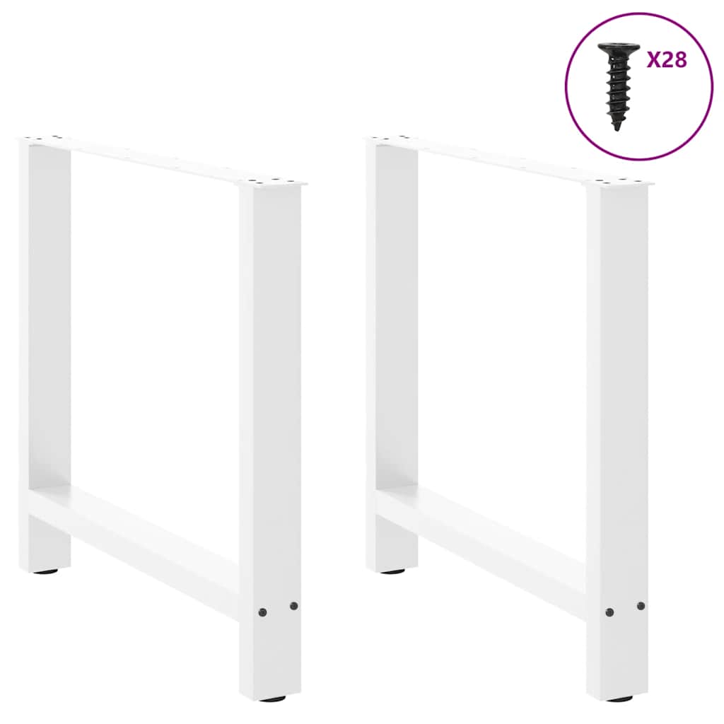vidaXL Patas para mesa de comedor blancas (2 unidades, 70 x 72-73 cm, acero)