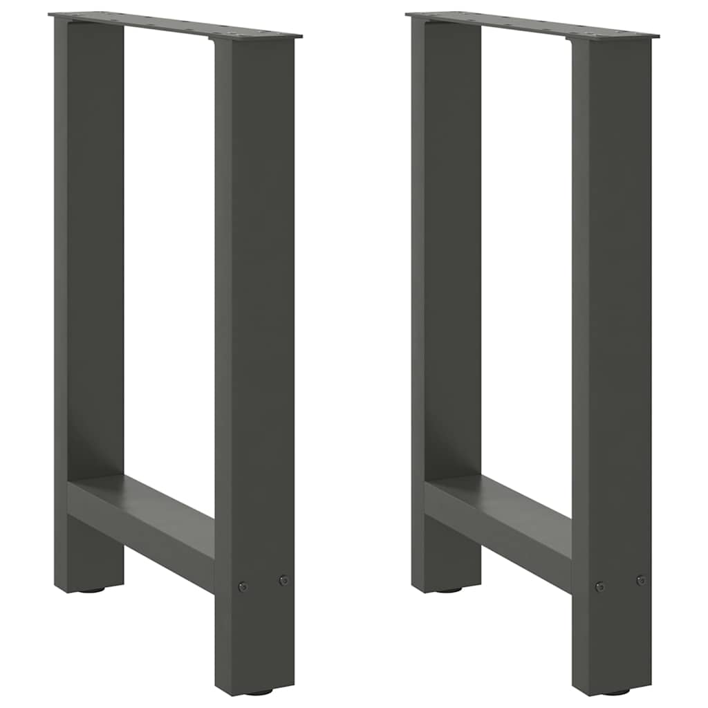 vidaXL Patas para mesa de comedor antracita (2 unidades, 50 x 72-73 cm, acero)