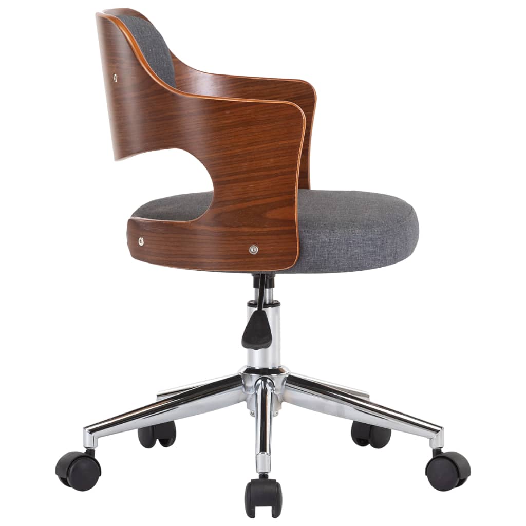 vidaXL Drehbarer Bürostuhl Grau Bugholz und Stoff - Image 4