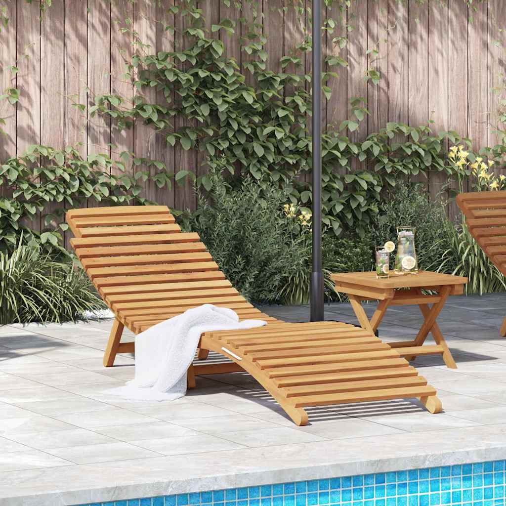 vidaXL Sonnenliege Braun 184 x 55 x 59 cm Massives Teakholz