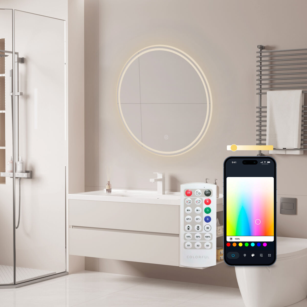 Specchio da bagno con luce LED KSIX Oasis E 36 W 1000 Lm - Image 3