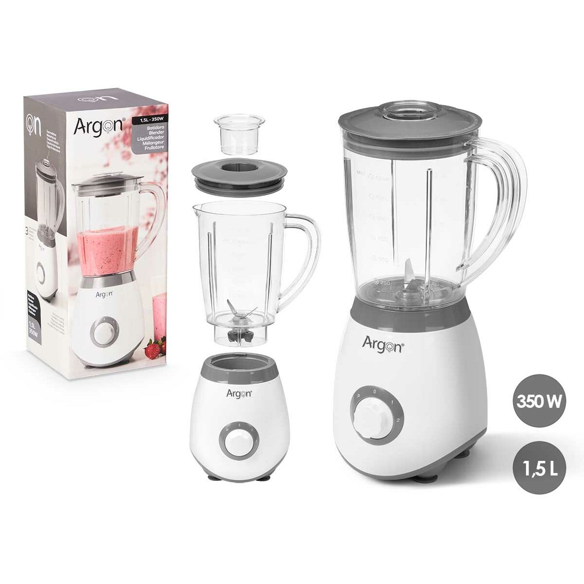 Frullatore Argon Bianco Grigio 350 W 1,5 L
