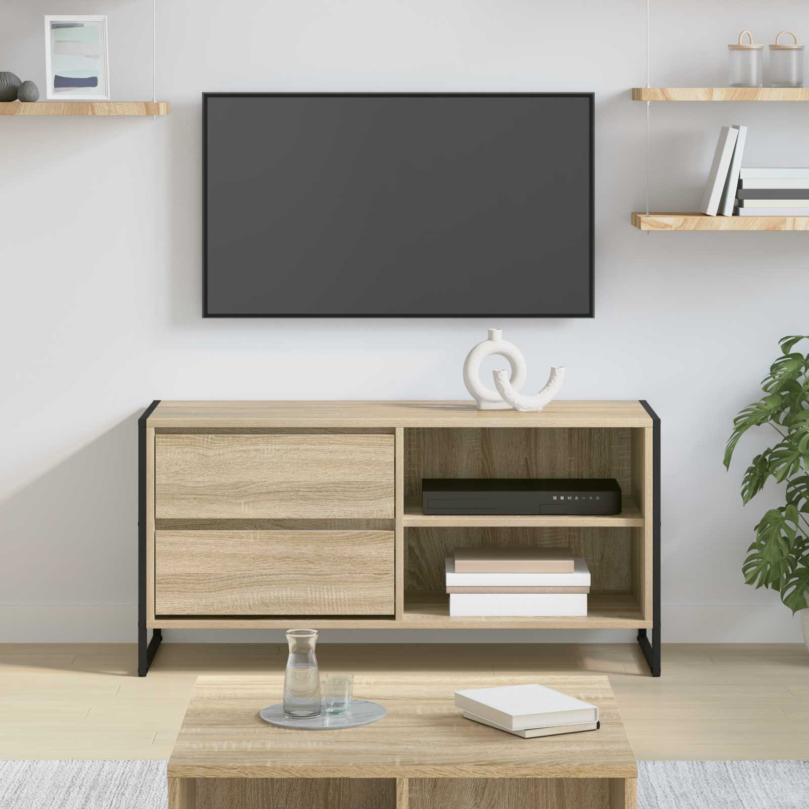 vidaXL Meuble TV Sonoma 100 x 36 x 49,5 cm Bois d'ingénierie