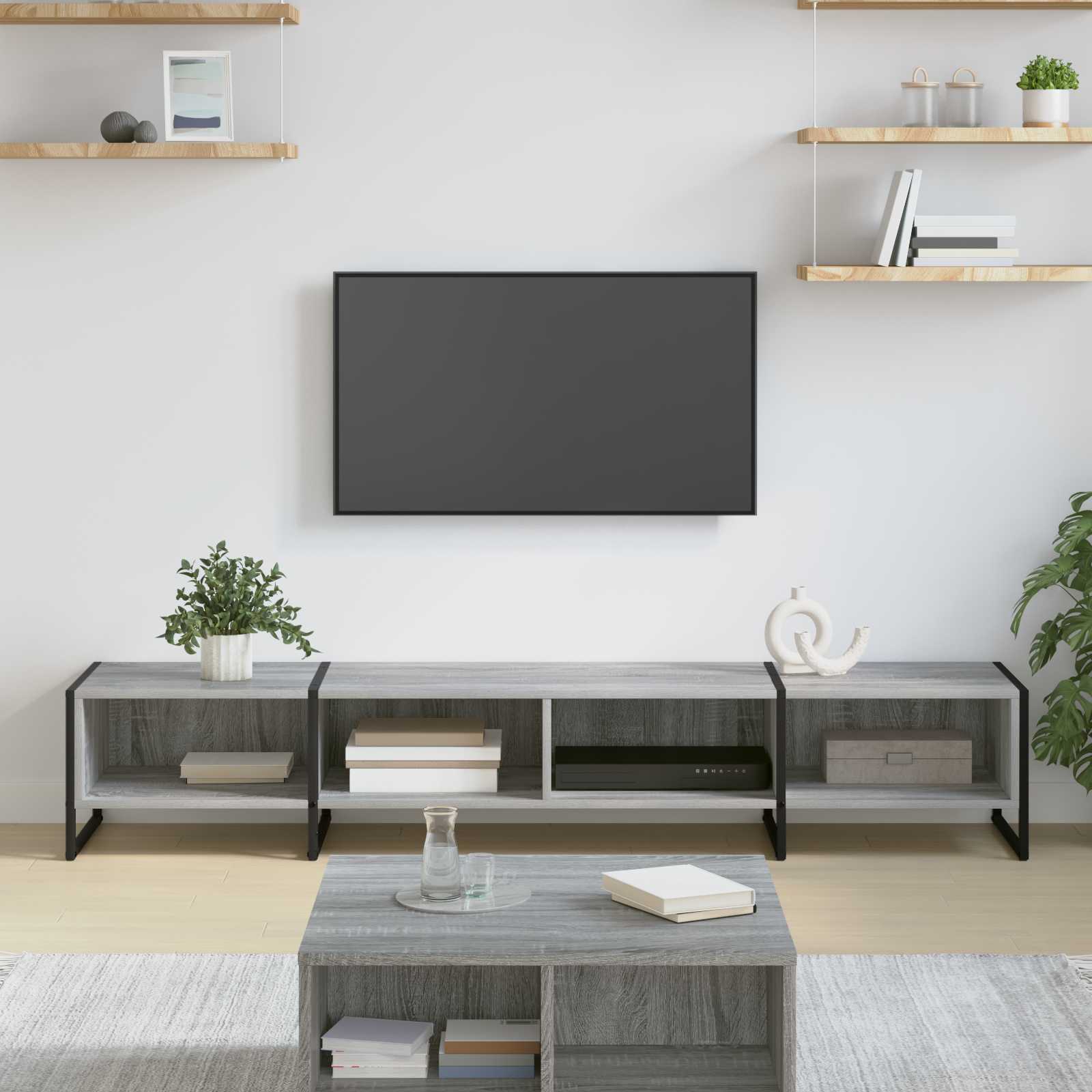 vidaXL Meuble TV Gris Sonoma 170,5 x 36 x 30,5 cm Bois d'ingénierie
