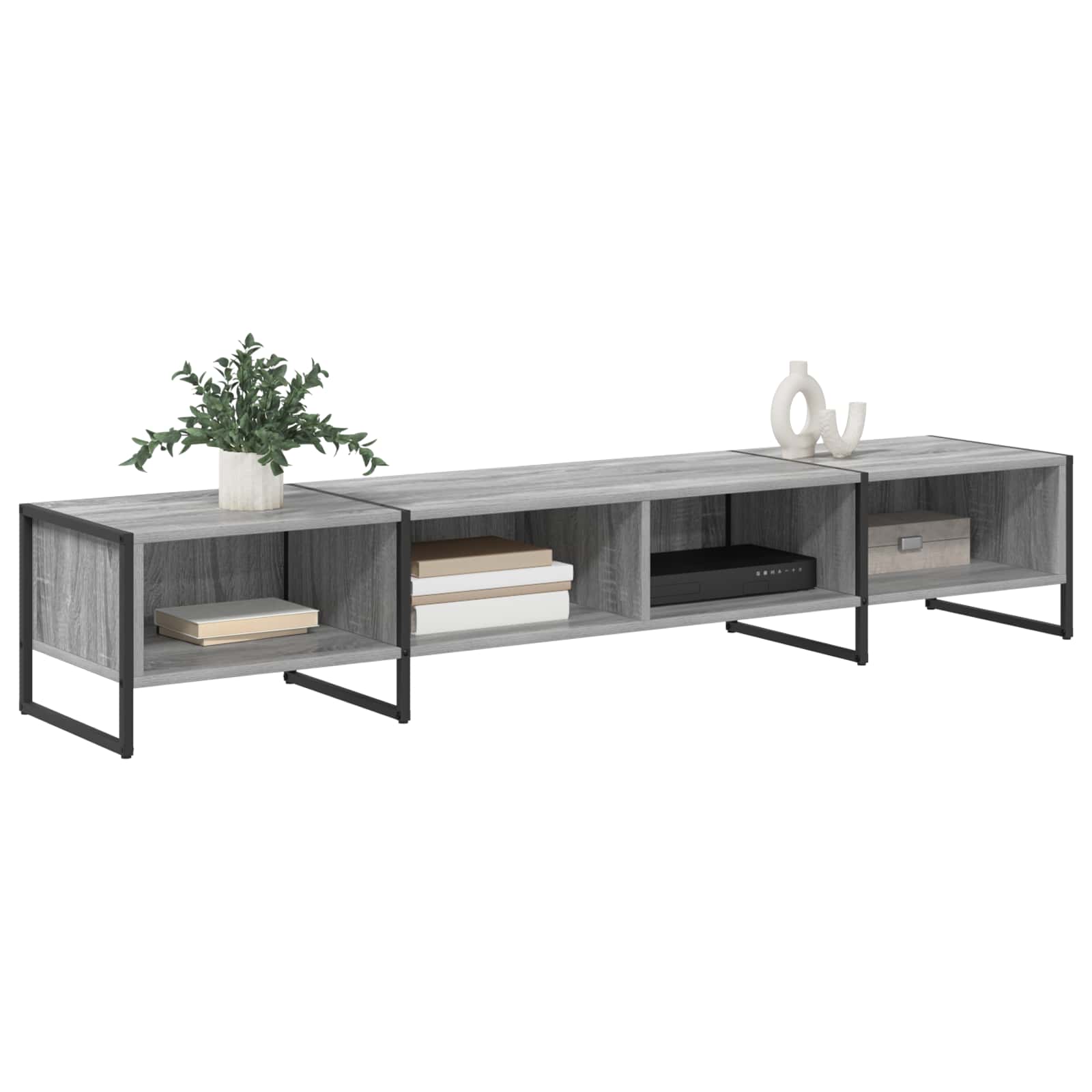 vidaXL Meuble TV Gris Sonoma 170,5 x 36 x 30,5 cm Bois d'ingénierie - Image 3