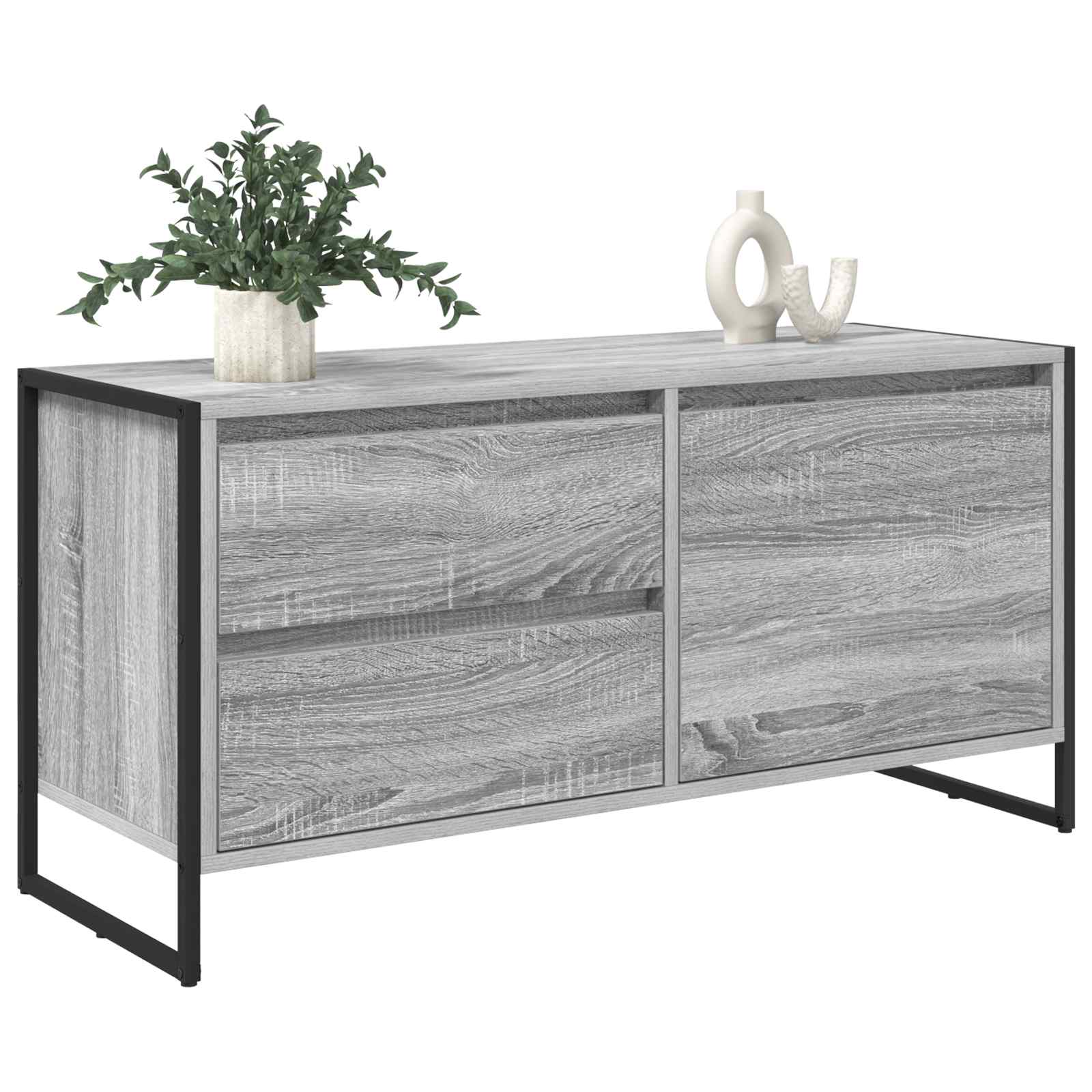 vidaXL Meuble TV Gris Sonoma 100 x 36 x 49.5 cm Bois d'ingénierie - Image 3