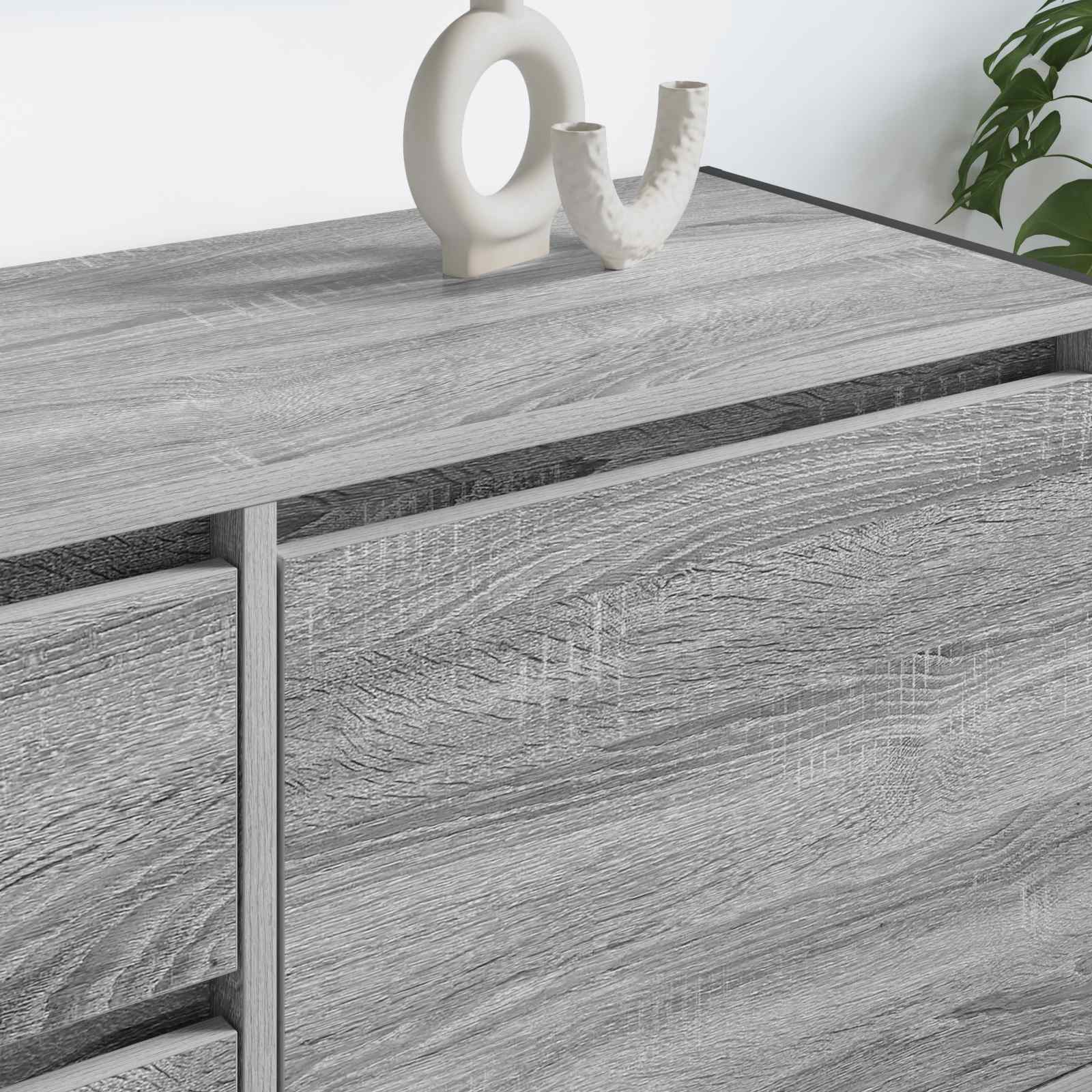 vidaXL Meuble TV Gris Sonoma 100 x 36 x 49.5 cm Bois d'ingénierie - Image 4