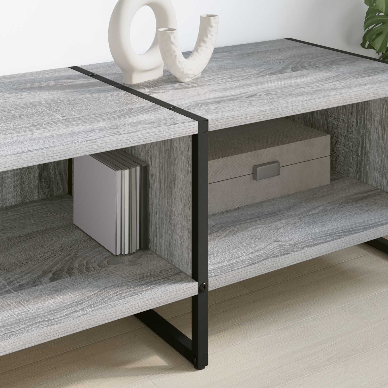 vidaXL Meuble TV Gris Sonoma 170,5 x 36 x 30,5 cm Bois d'ingénierie - Image 4