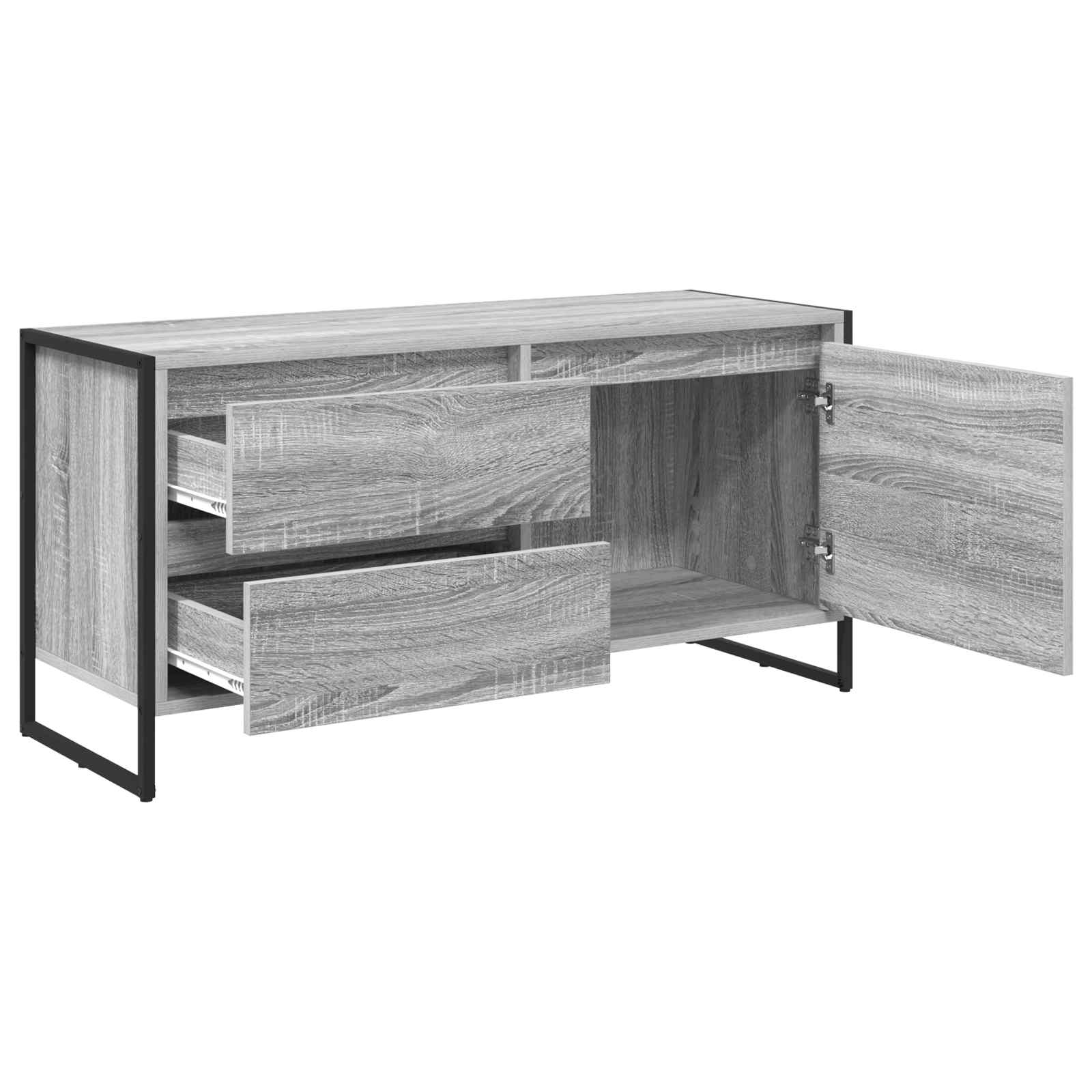 vidaXL Meuble TV Gris Sonoma 100 x 36 x 49.5 cm Bois d'ingénierie - Image 5