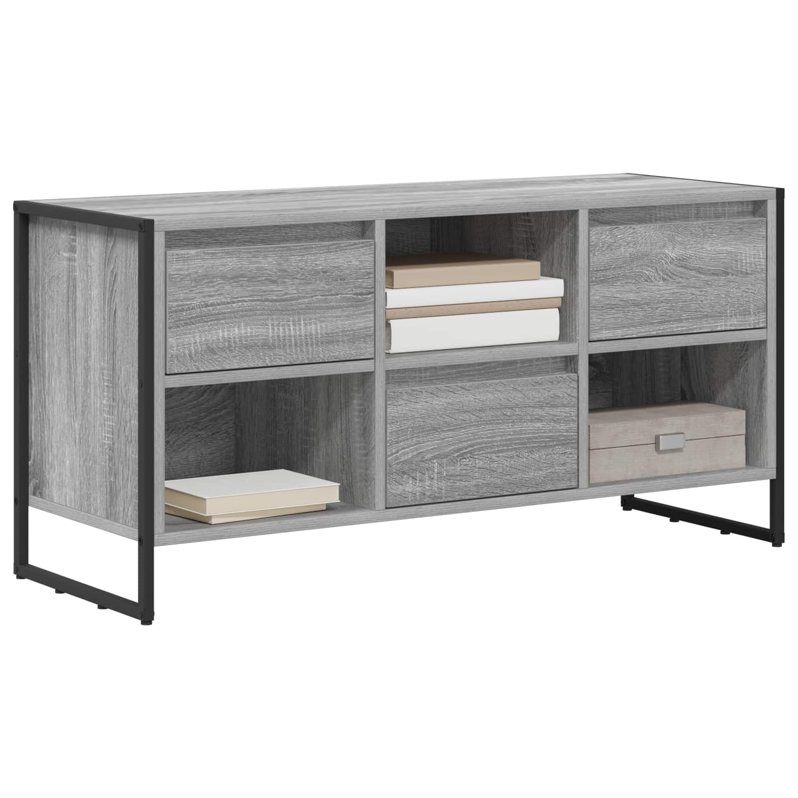 vidaXL Meuble TV Gris Sonoma 100 x 36 x 49,5 cm Bois d'ingénierie - Image 3