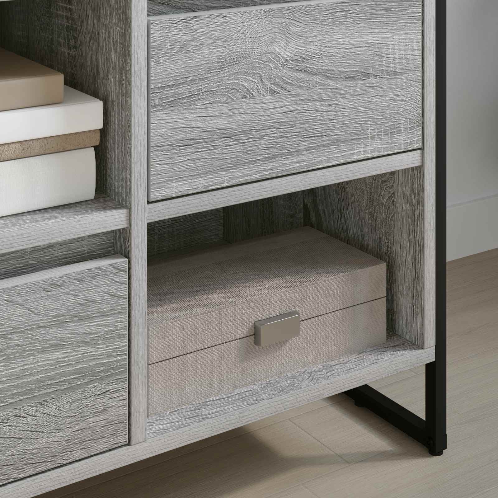 vidaXL Meuble TV Gris Sonoma 100 x 36 x 49,5 cm Bois d'ingénierie - Image 4