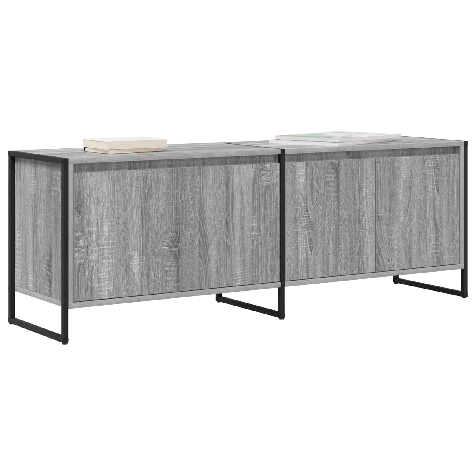 vidaXL Meuble TV Gris Sonoma 140 x 36 x 49.5 cm Bois d'ingénierie - Image 3