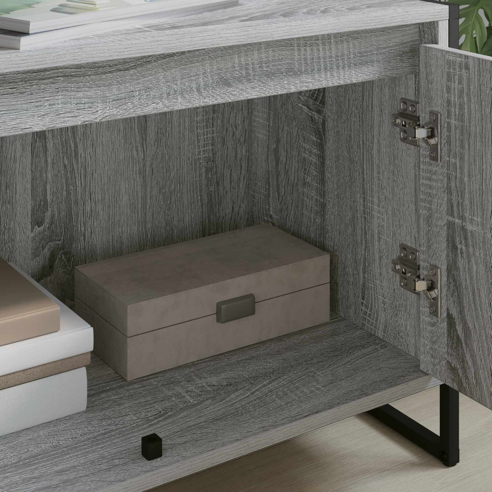 vidaXL Meuble TV Gris Sonoma 140 x 36 x 49.5 cm Bois d'ingénierie - Image 4