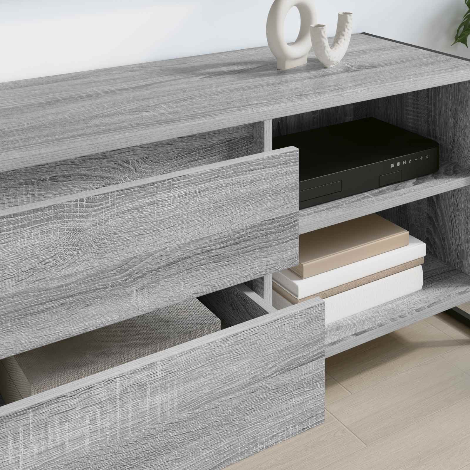 vidaXL Meuble TV Gris Sonoma 100 x 36 x 49,5 cm Bois d'ingénierie - Image 4