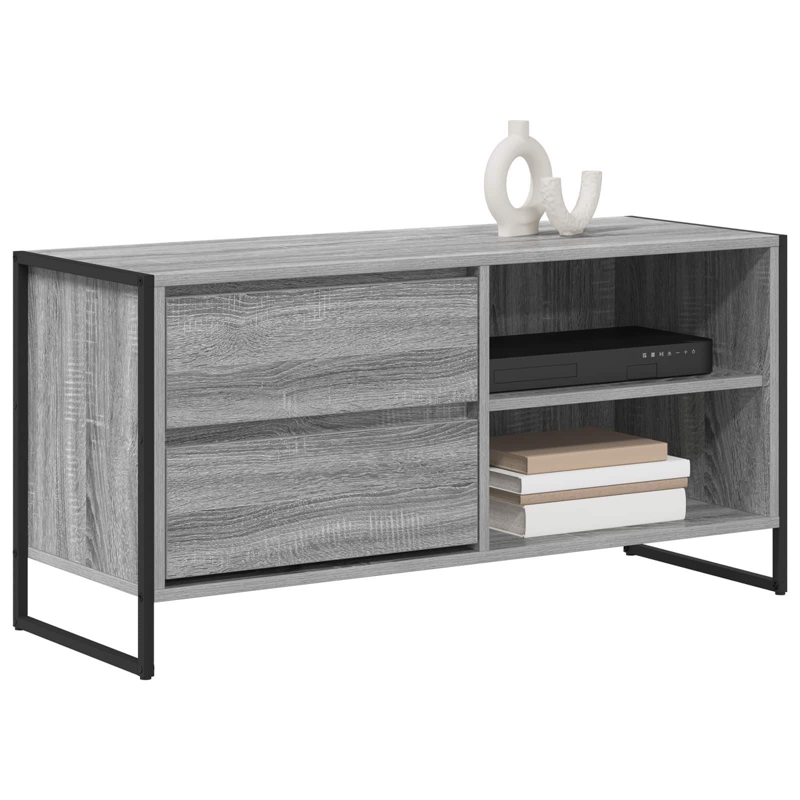 vidaXL Meuble TV Gris Sonoma 100 x 36 x 49,5 cm Bois d'ingénierie - Image 3