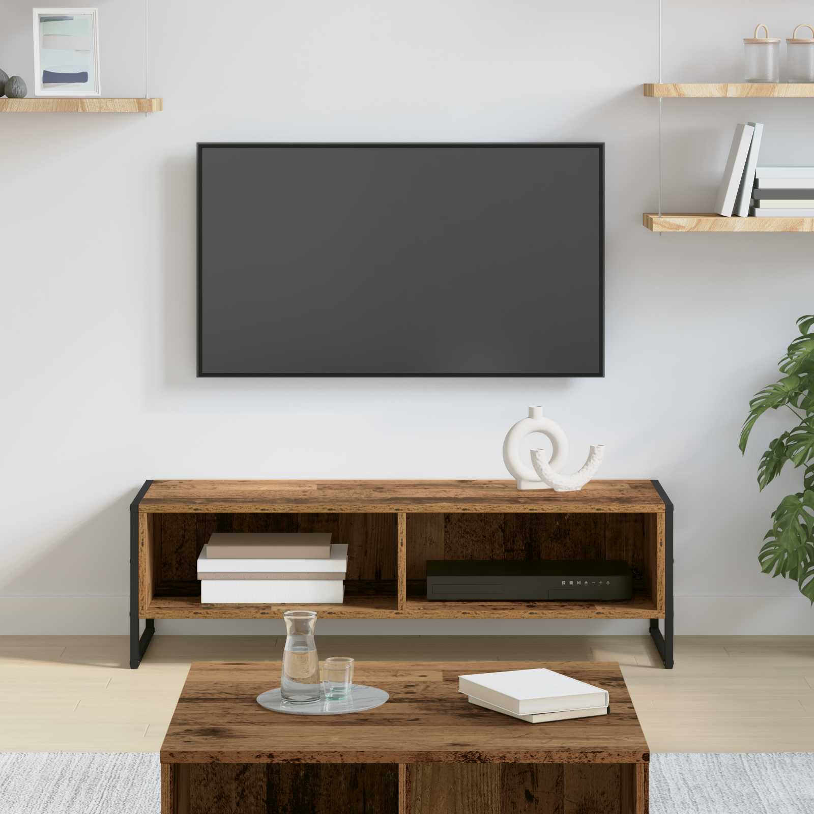 vidaXL Meuble TV Bois Ancien 100 x 36,5 x 30,5 cm Bois d'ingénierie